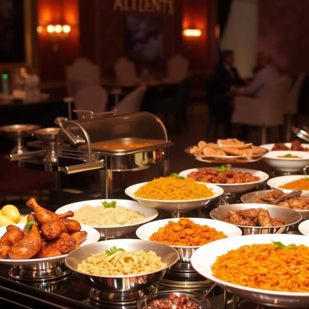 Non-vegetarian Indian feast spread