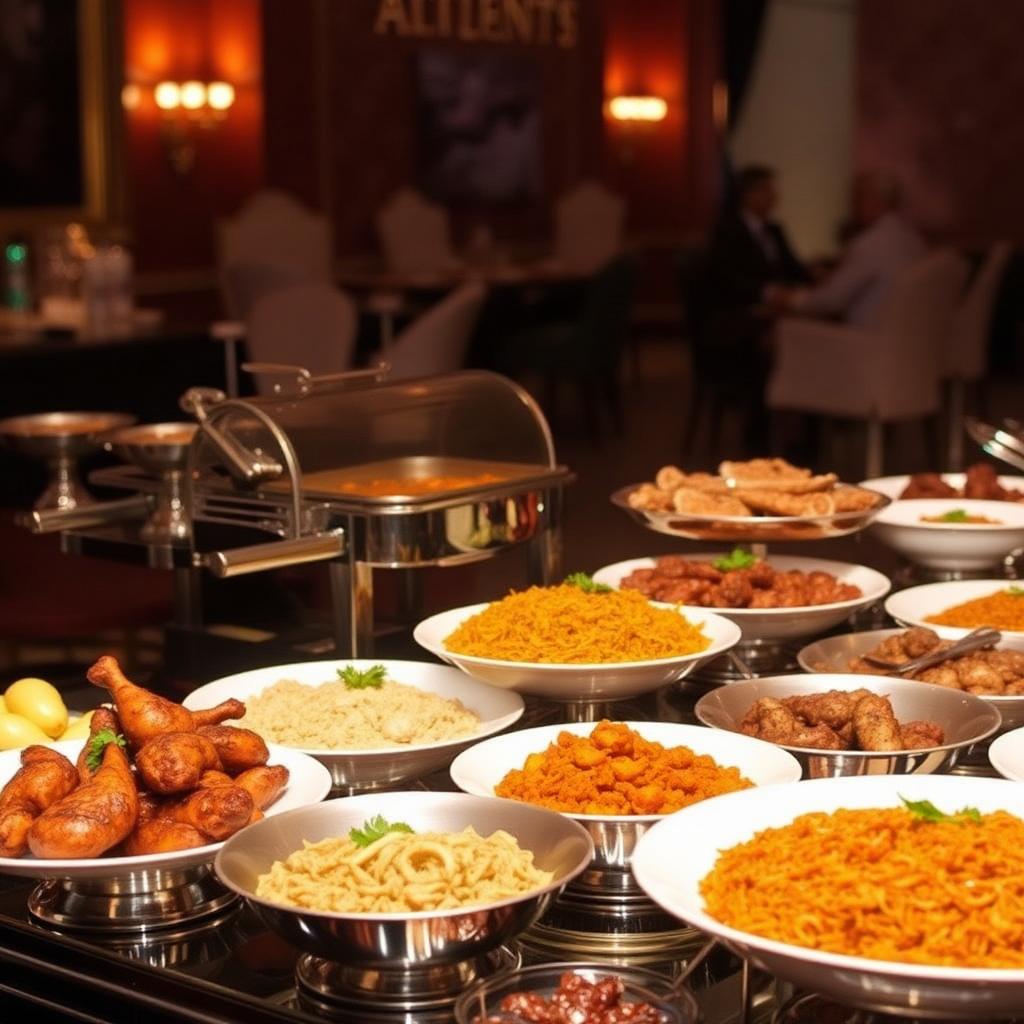 Non-vegetarian Hyderabadi biryani and curry feast