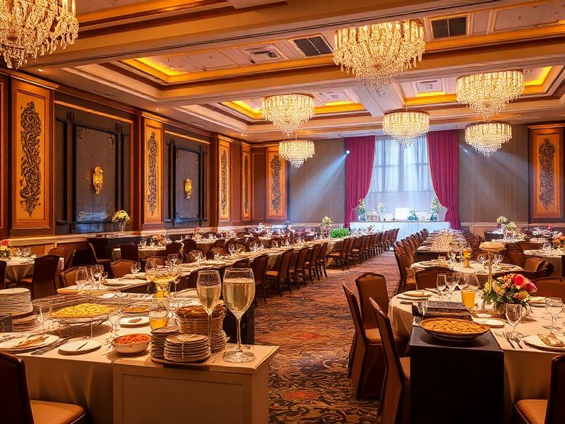 Banquet style catering setup